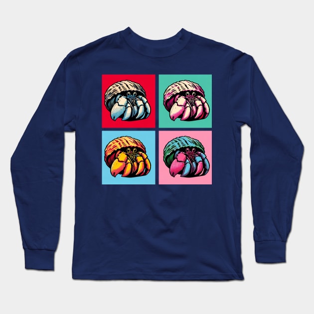 Pop Hermit Crab Art - Cool Sea Animal Long Sleeve T-Shirt by PawPopArt